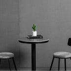 Industrial Grey Circular Stone Bar Height Table for 2 Seats