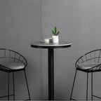 Industrial Grey Circular Stone Bar Height Table for 2 Seats