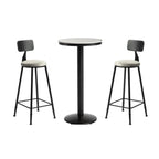 Industrial Grey Circular Stone Bar Height Table for 2 Seats