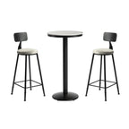 Industrial Grey Circular Stone Bar Height Table for 2 Seats