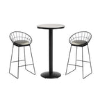 Industrial Grey Circular Stone Bar Height Table for 2 Seats