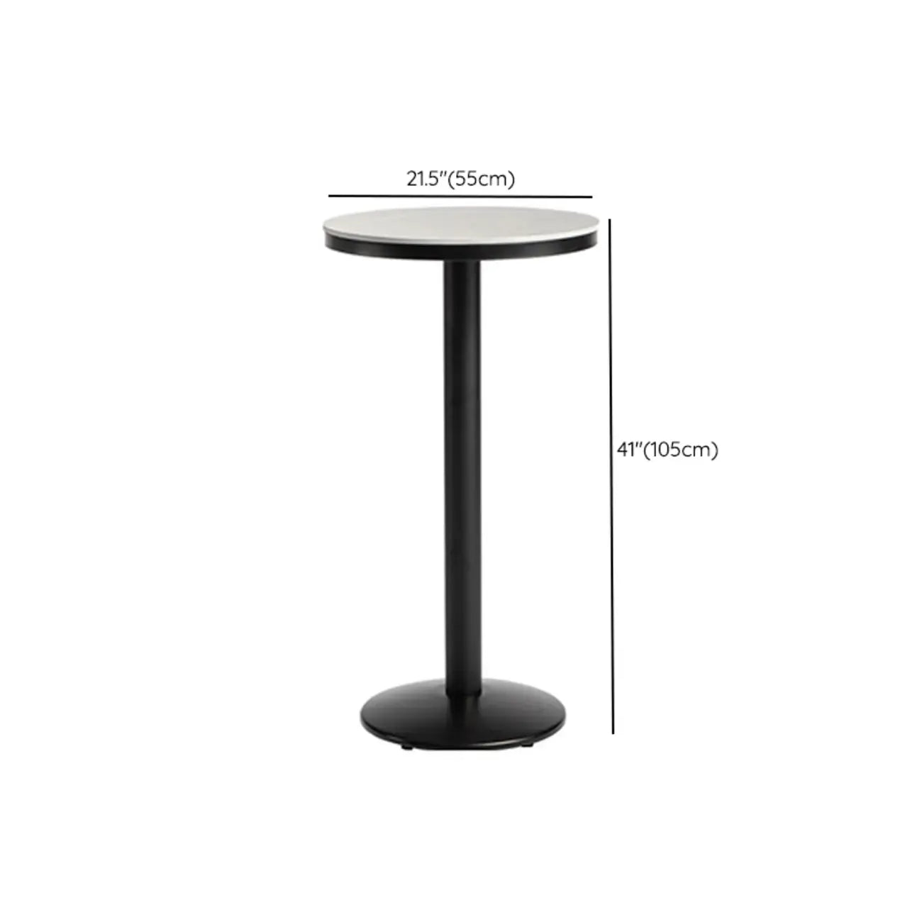 Industrial Grey Circular Stone Bar Height Table for 2 Seats