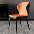 Scandinavian Faux Leather Wingback Dining Chairs