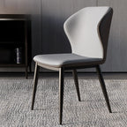 Scandinavian Faux Leather Wingback Dining Chairs