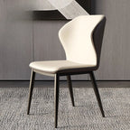 Scandinavian Faux Leather Wingback Dining Chairs