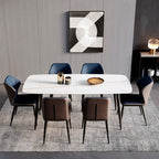 Scandinavian Faux Leather Wingback Dining Chairs