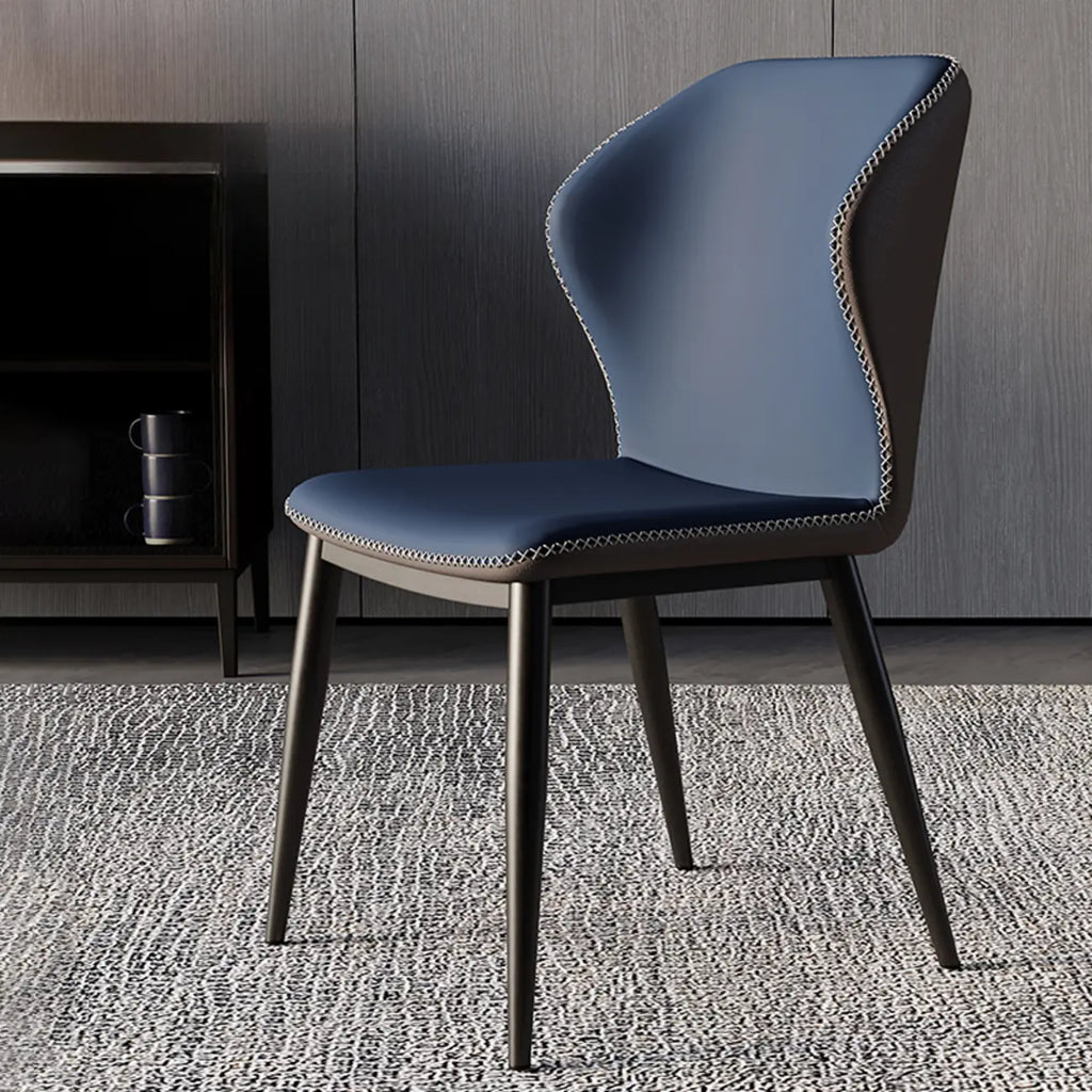 Scandinavian Faux Leather Wingback Dining Chairs