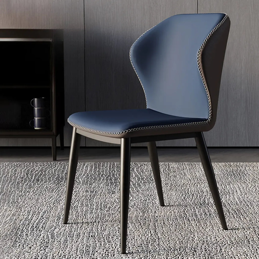 Scandinavian Faux Leather Wingback Dining Chairs