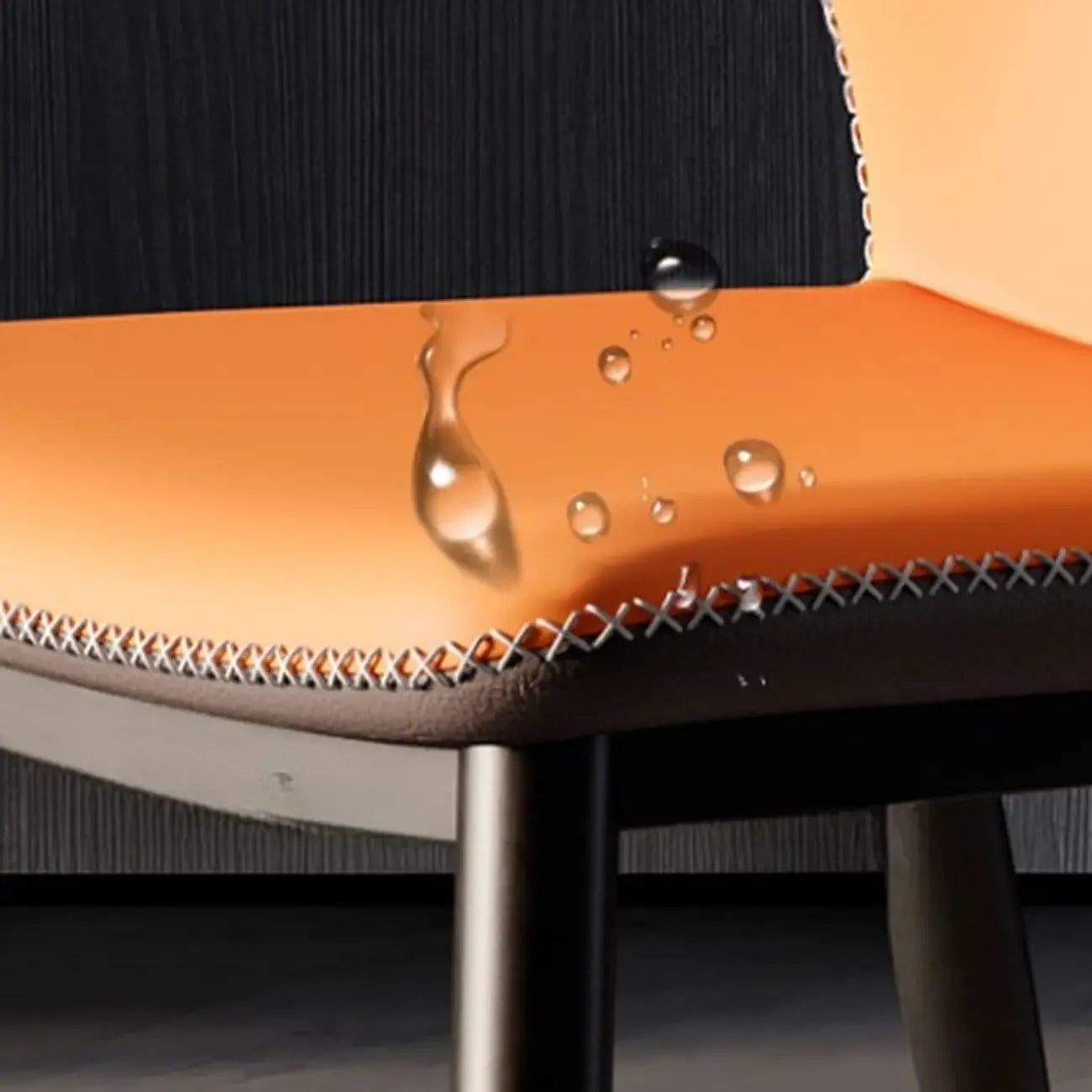 Scandinavian Faux Leather Wingback Dining Chairs