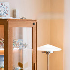 Nordic Tall Wooden 4-Shelf Curio Cabinet with Light