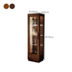 Nordic Tall Wooden 4-Shelf Curio Cabinet with Light