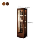Nordic Tall Wooden 4-Shelf Curio Cabinet with Light