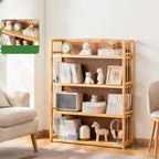 Premium Bamboo Modern Black 5-Shelf Open Bookshelf