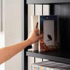 Premium Bamboo Modern Black 5-Shelf Open Bookshelf