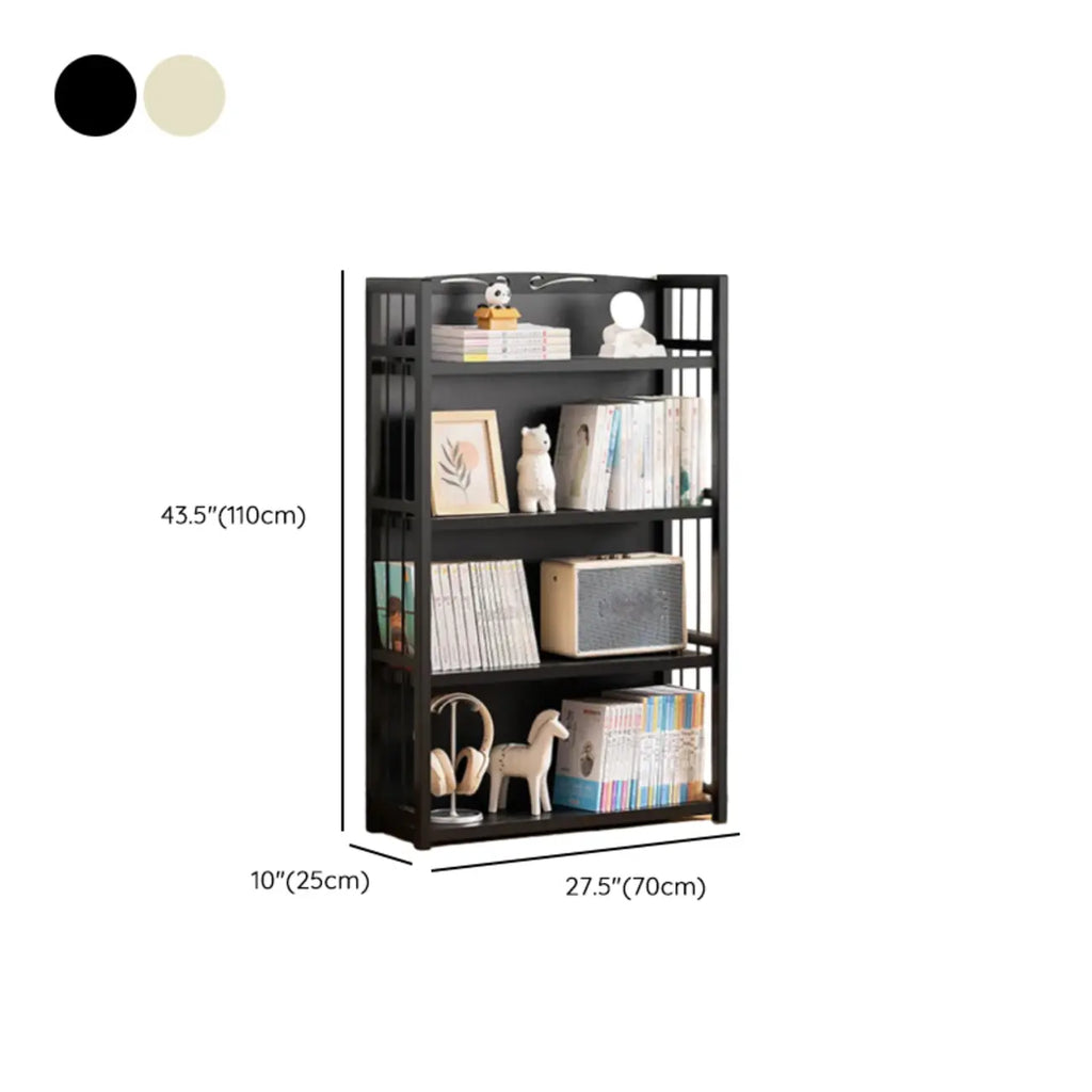 Premium Bamboo Modern Black 5-Shelf Open Bookshelf