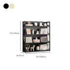 Premium Bamboo Modern Black 5-Shelf Open Bookshelf