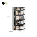 Premium Bamboo Modern Black 5-Shelf Open Bookshelf