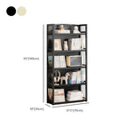 Premium Bamboo Modern Black 5-Shelf Open Bookshelf