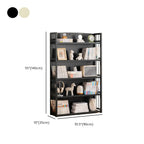 Premium Bamboo Modern Black 5-Shelf Open Bookshelf