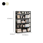 Premium Bamboo Modern Black 5-Shelf Open Bookshelf