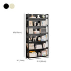 Premium Bamboo Modern Black 5-Shelf Open Bookshelf