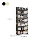 Premium Bamboo Modern Black 5-Shelf Open Bookshelf