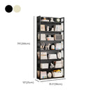 Premium Bamboo Modern Black 5-Shelf Open Bookshelf