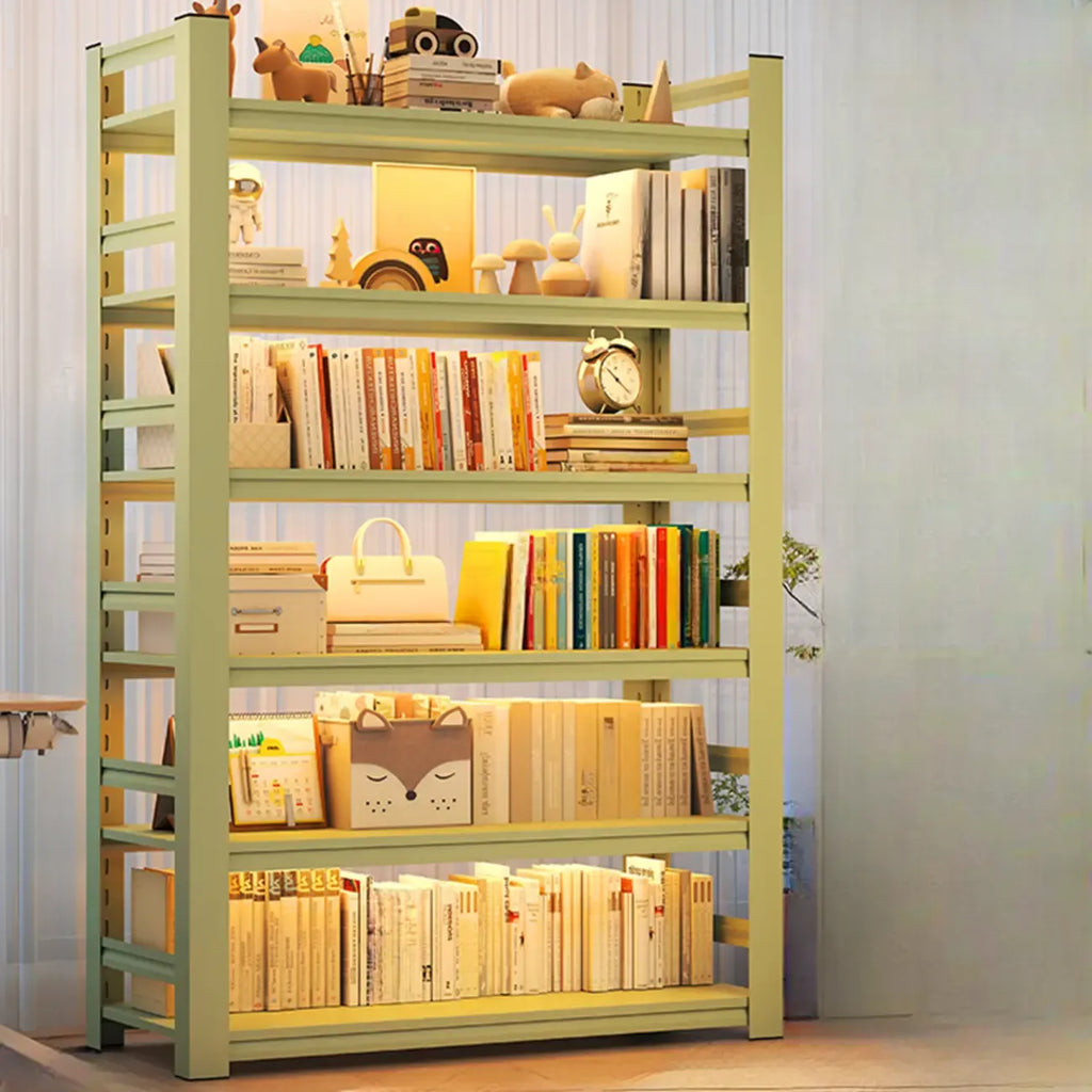 Multi-functional Vertical Green Steel 5-Shelf Bookshelf