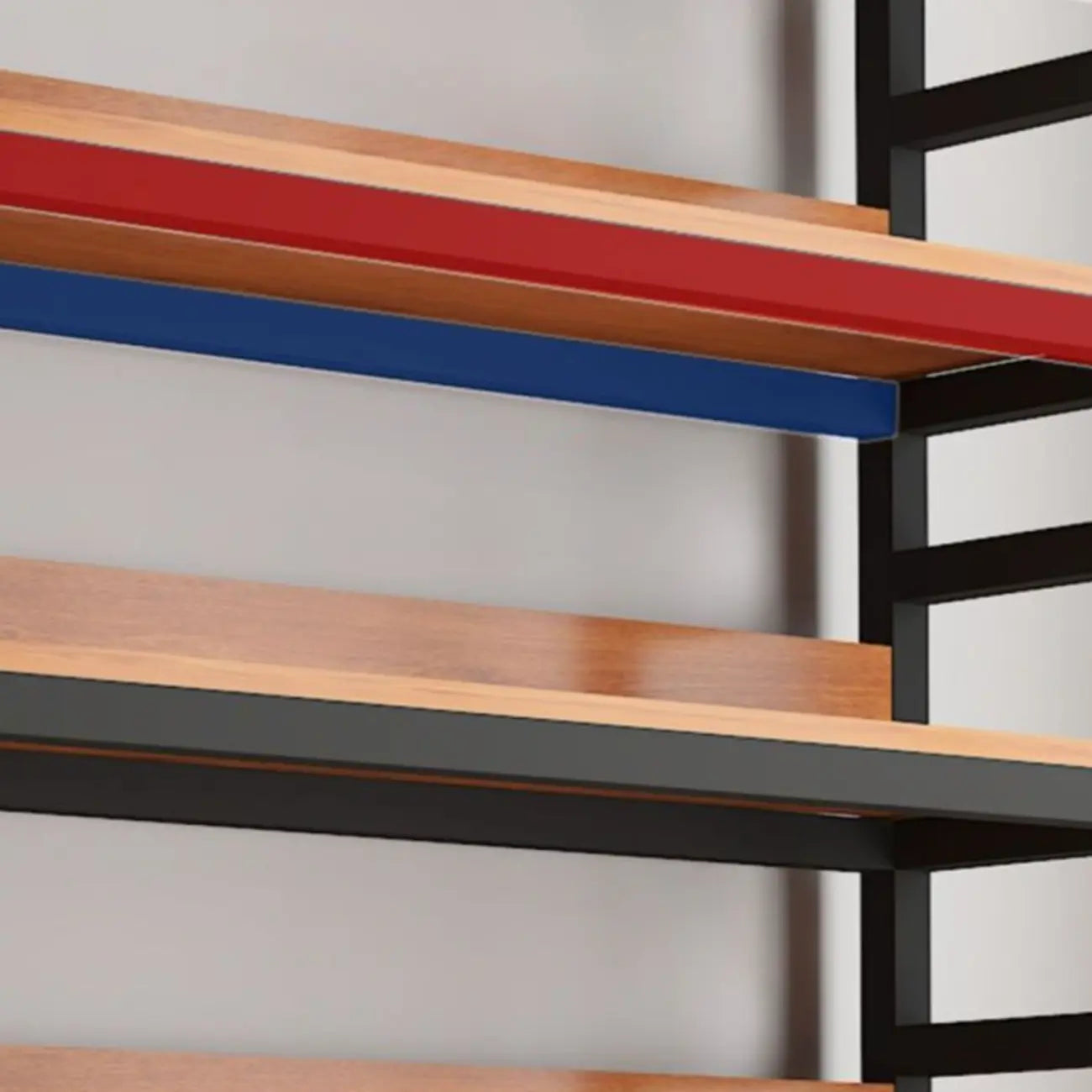 Brown Multi-Shelf Wooden Vertical Bookcase with Cabinet