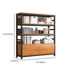 Brown Multi-Shelf Wooden Vertical Bookcase with Cabinet