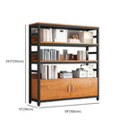 Brown Multi-Shelf Wooden Vertical Bookcase with Cabinet