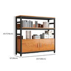 Brown Multi-Shelf Wooden Vertical Bookcase with Cabinet