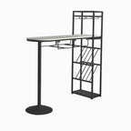 Modern Gold Bar Table with Wine Storage Shelves for Home Bars