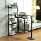 Modern Gold Bar Table with Wine Storage Shelves for Home Bars