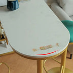 Modern Gold Bar Table with Wine Storage Shelves for Home Bars