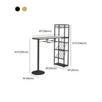 Modern Gold Bar Table with Wine Storage Shelves for Home Bars