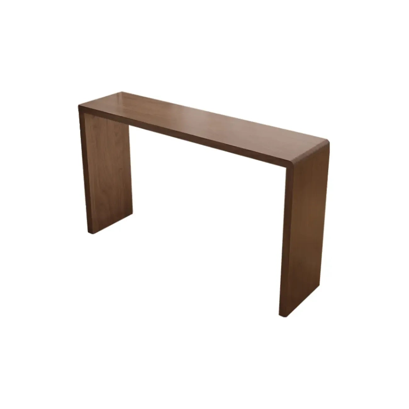 Rectangle Brown Wood Bar Table with Cabinet Storage for Dining