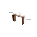 Rectangle Brown Wood Bar Table with Cabinet Storage for Dining