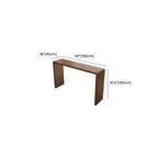 Rectangle Brown Wood Bar Table with Cabinet Storage for Dining