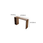 Rectangle Brown Wood Bar Table with Cabinet Storage for Dining