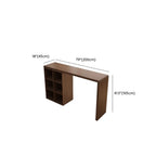 Rectangle Brown Wood Bar Table with Cabinet Storage for Dining