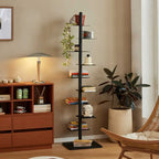 Modern Black Metal Narrow Open Bookcase