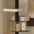 Modern Black Metal Narrow Open Bookcase