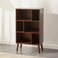 Contemporary Wood Brown Closed Back Vertical Bookcase