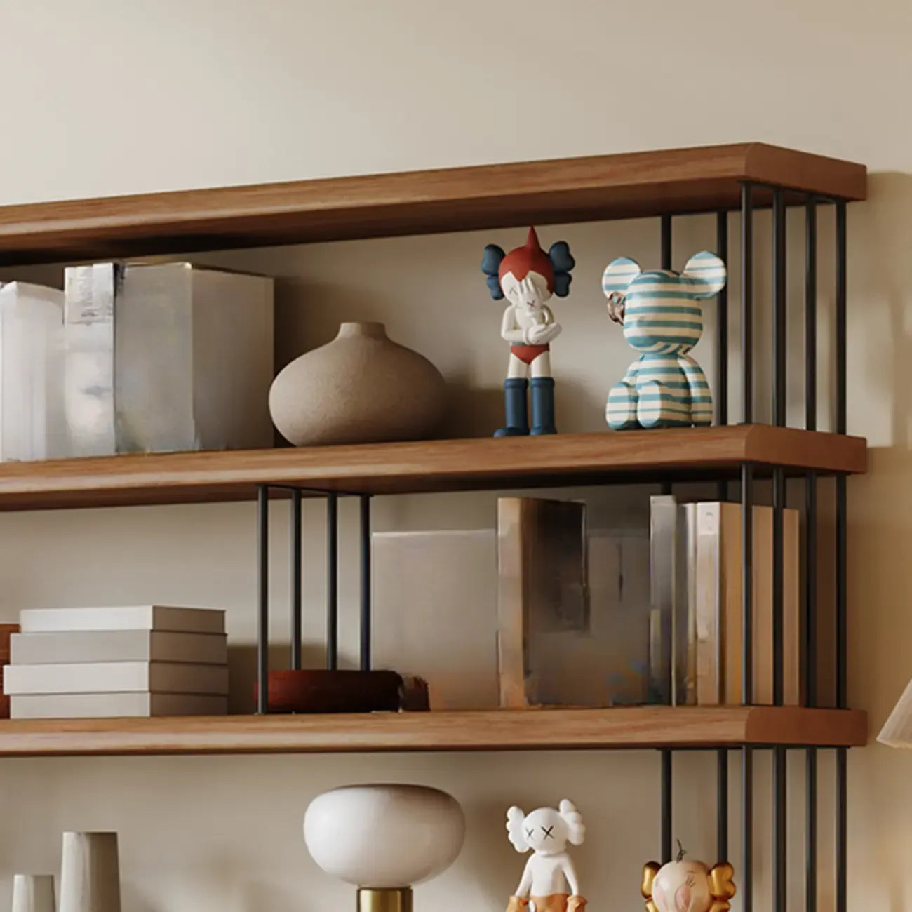 Scandinavian Wood 5-Shelf Etagere Bookshelf Organizer
