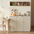 Elegant White Wooden Floor China Cabinet with Shelves