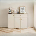 Elegant White Wooden Floor China Cabinet with Shelves