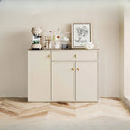Elegant White Wooden Floor China Cabinet with Shelves
