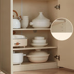 Elegant White Wooden Floor China Cabinet with Shelves