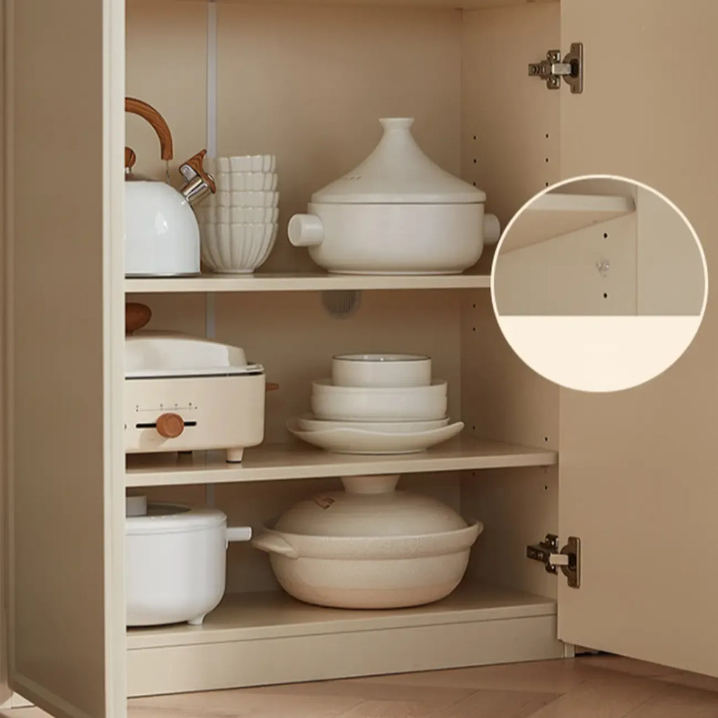 Elegant White Wooden Floor China Cabinet with Shelves